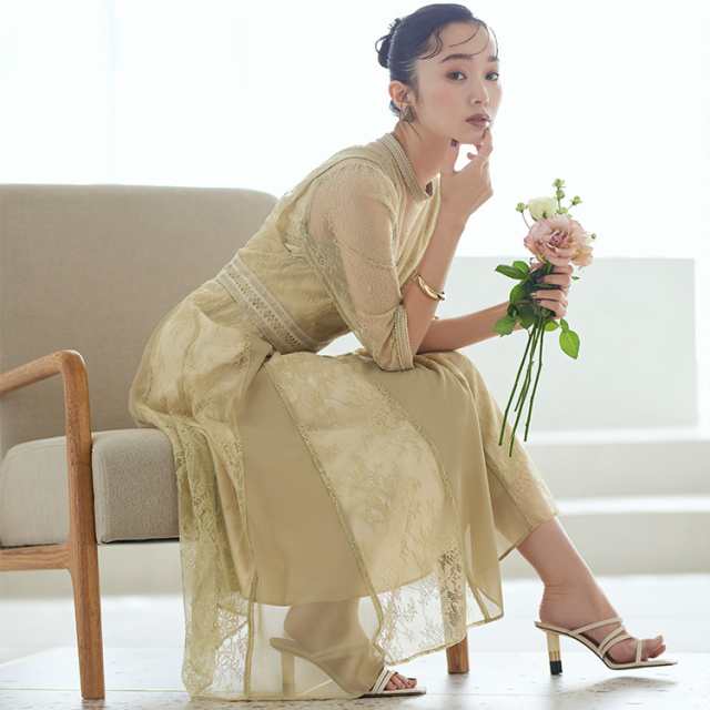 パーティードレス ワンピース お呼ばれドレス 春夏 秋冬 ドレス 二次会 上品 きれいめ 50代 40代 30代 セレモニーフォーマルドレス ミセス レディース 母親 親族 服装 レース 七分袖 長袖 袖あり ミモレ ロング丈 花柄 大きいサイズ セール SALE U1123の通販は
