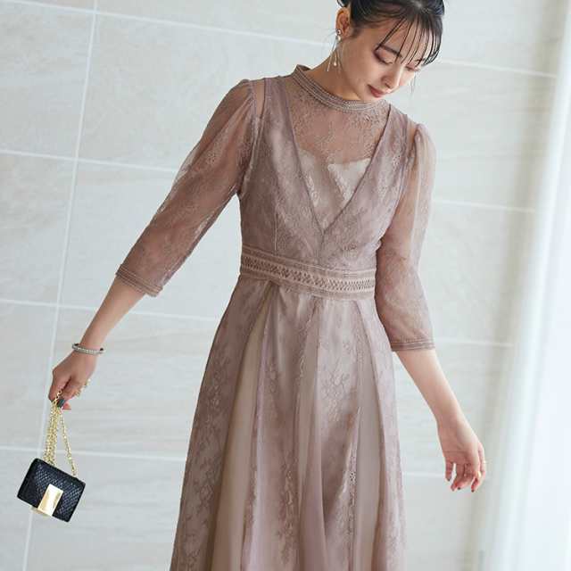 パーティードレス ワンピース お呼ばれドレス 春夏 秋冬 ドレス 二次会 上品 きれいめ 50代 40代 30代 セレモニーフォーマルドレス ミセス レディース 母親 親族 服装 レース 七分袖 長袖 袖あり ミモレ ロング丈 花柄 大きいサイズ セール SALE U1123の通販は