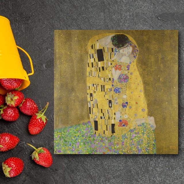 アートパネル アートボード クリムト 接吻 53x53 壁掛け 絵 インテリア 名画 絵画 おしゃれ No.02
