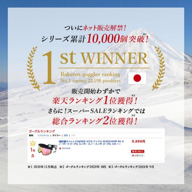 当店限定モデル】☆20-21 アックス AX800-EM1 PK ゴーグル