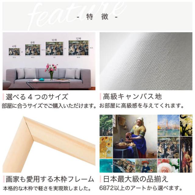 アートパネル アートボード ルノワール 舟遊びをする人々の昼食 60x45 A2 壁掛け 絵 インテリア 名画 絵画 おしゃれ No.02