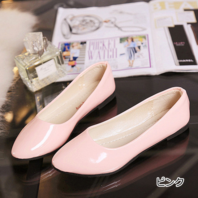 Big Saleクーポン対象 パンプス フラット ラウンドトゥ エナメル 光沢 シンプル カラフル 可愛い 歩きやすい 通勤 Ol レディースシュの通販はau Pay マーケット 3mall スリーモール