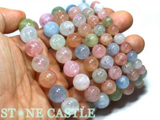 ☆高品質☆【天然石 ブレスレット】マルチベリル (3A) (約14〜14.5mm) パワーストーン_4