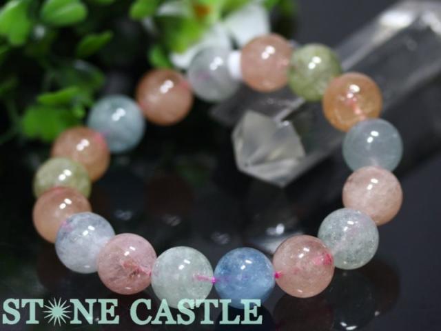 ☆高品質☆【天然石 ブレスレット】マルチベリル (3A) (約14〜14.5mm) パワーストーン_3