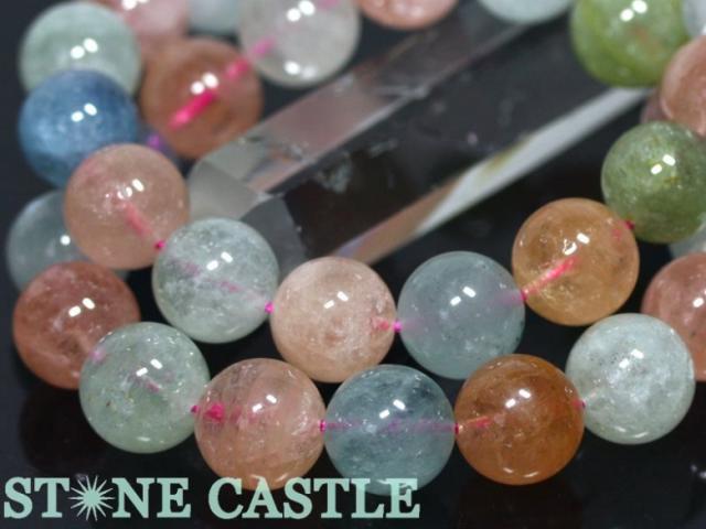 ☆高品質☆【天然石 ブレスレット】マルチベリル (3A) (約14〜14.5mm) パワーストーン