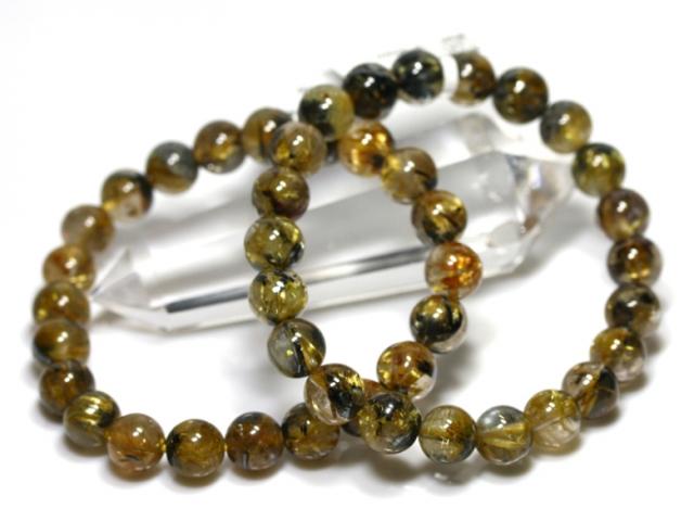☆高品質☆【天然石 ブレスレット】太陽タイチンルチルクォーツ (3A) (約7.5〜8mm) パワーストーン 母の日 ギフト