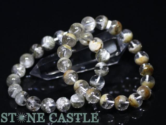 ☆高品質☆【天然石 ブレスレット】ホワイトガーデンファントムクォーツ (3A) (約9.5〜10mm) パワーストーン 母の日 ギフトの通販は