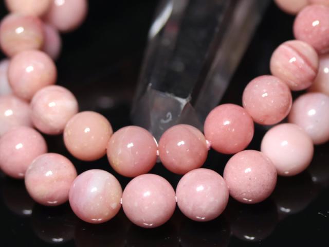 ☆高品質☆【天然石 ブレスレット】ピンクオパール (5A) (約10〜10.5mm) (ケース付) パワーストーン 母の日 ギフト_1