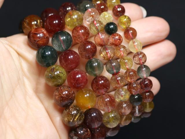 ☆高品質☆【天然石 ブレスレット】福禄寿ルチルクォーツ (3A) (約10.5