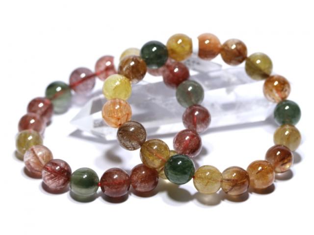 ☆高品質☆【天然石 ブレスレット】福禄寿ルチルクォーツ (3A) (約12〜12.5mm)
