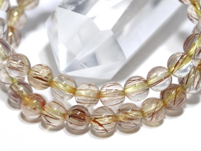 ☆高品質☆【天然石 ブレスレット】山梨水晶 (ピンク) (約7.5〜8mm)  パワーストーン 母の日 ギフト_1