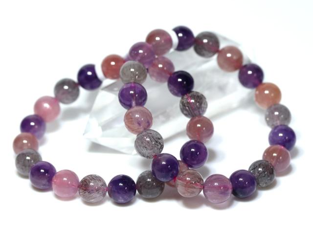 ☆高品質☆【天然石 ブレスレット】スーパーセブン (5A) (約10〜10.5mm) (ケース付)