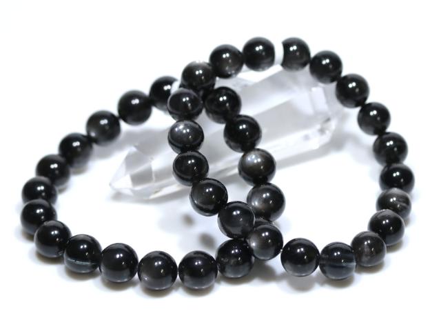 ☆高品質☆【天然石 ブレスレット】ブラックスターアクアマリン (3A) (約10〜10.5mm)