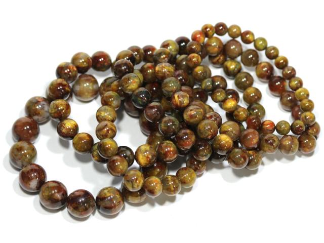 ☆特価アソート☆【天然石 ブレスレット】アフリカンピーターサイト (約8〜15mm) (7本入り) 約250g_3