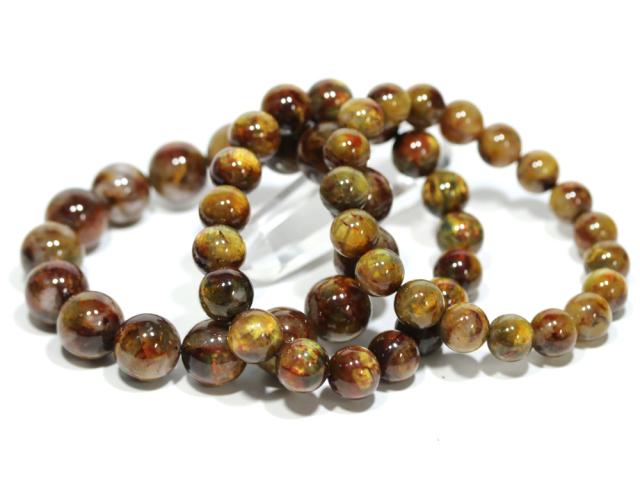 ☆特価アソート☆【天然石 ブレスレット】アフリカンピーターサイト (約8〜15mm) (7本入り) 約250g_2