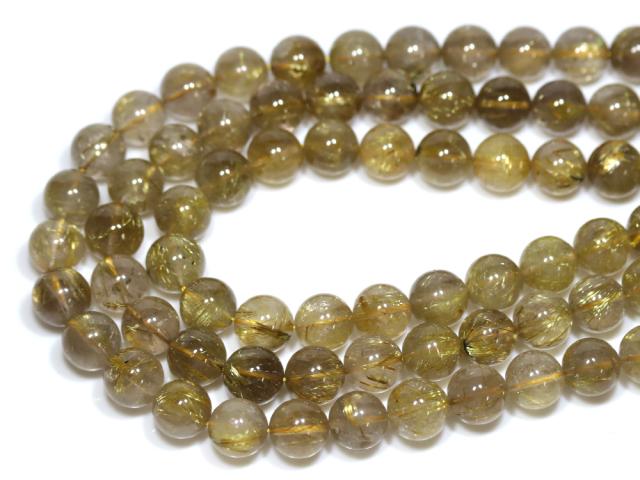 丸ビーズ】ルチルクォーツ (5A) 12mm (半連 ブレスレット約1本分 丸ビーズ】ルチルクォーツ (5A) 12mm (半連 ブレスレット約1本分