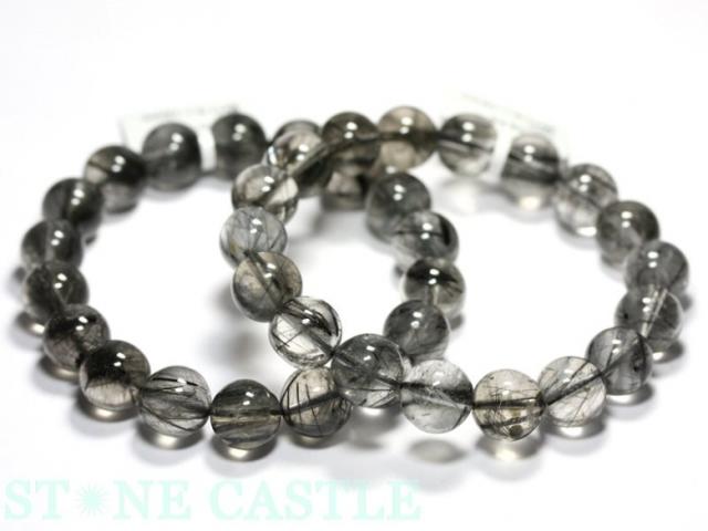 ☆高品質☆【天然石 ブレスレット】ブラックルチルクォーツ (3A) (約10.5〜11mm) パワーストーン 母の日 ギフト