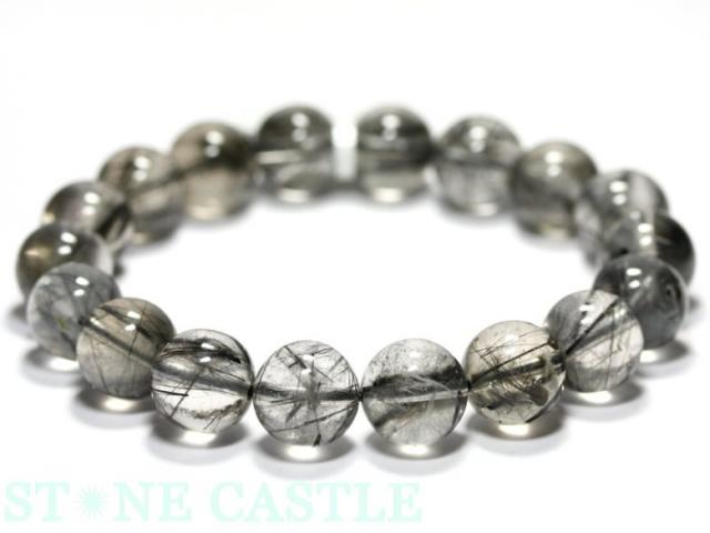 ☆高品質☆【天然石 ブレスレット】ブラックルチルクォーツ (3A) (約10.5〜11mm) パワーストーン 母の日 ギフト