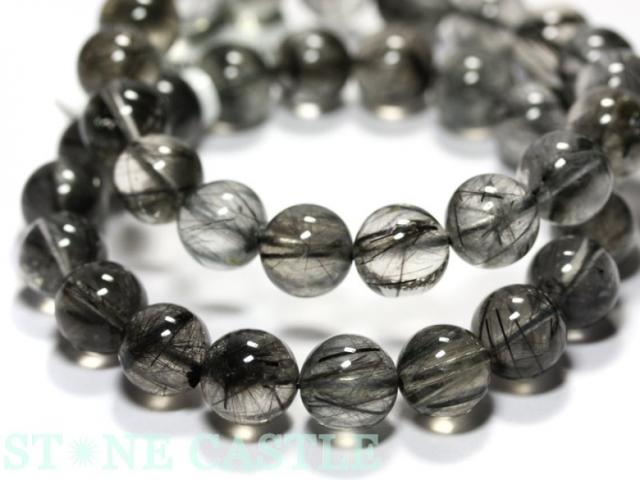 ☆高品質☆【天然石 ブレスレット】ブラックルチルクォーツ (3A) (約10.5〜11mm) パワーストーン 母の日 ギフト