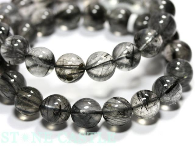 ☆高品質☆【天然石 ブレスレット】ブラックルチルクォーツ (3A) (約10.5〜11mm) パワーストーン 母の日 ギフト