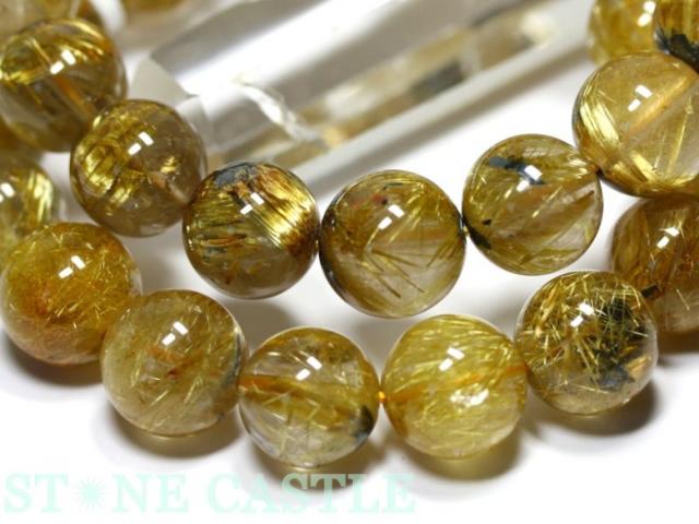 ☆高品質☆【天然石 ブレスレット】太陽タイチンルチルクォーツ (5A) (約11.5〜12mm) (ケース付) パワーストーン 母の日 ギフト