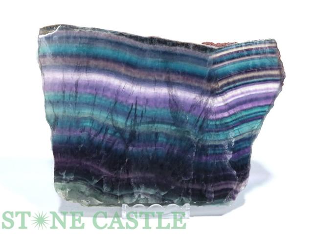 ☆一点物☆【原石】フローライト 両面磨き プレート (台付) No.25