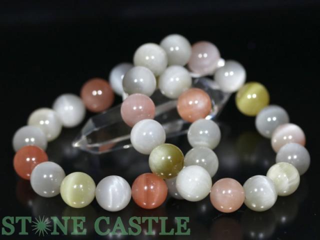 ☆高品質☆【ブレスレット】天然キャッツアイマルチクォーツ (約14〜14.5mm) (ケース付) 天然石 パワーストーン 25,875円