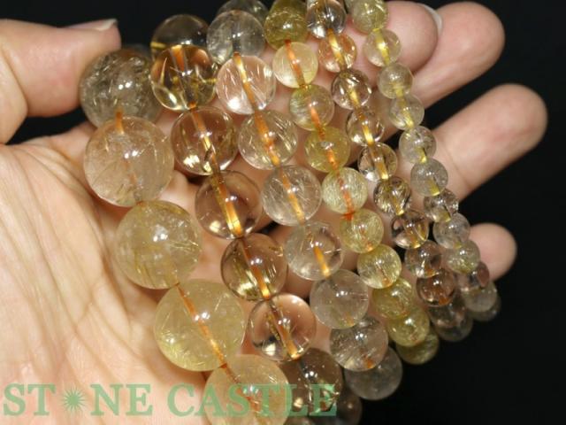 ☆高品質☆【天然石 ブレスレット】ゴールデンルチルクォーツ (3A) (約13〜13.5mm) (ケース付)_4