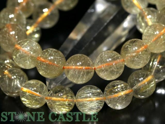 ☆高品質☆【天然石 ブレスレット】ゴールデンルチルクォーツ (3A) (約13〜13.5mm) (ケース付)_1