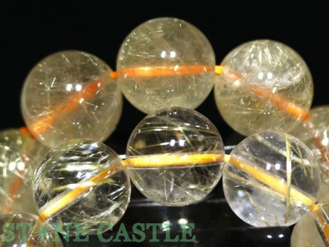 ☆高品質☆【天然石 ブレスレット】ゴールデンルチルクォーツ (3A) (約13〜13.5mm) (ケース付)_3