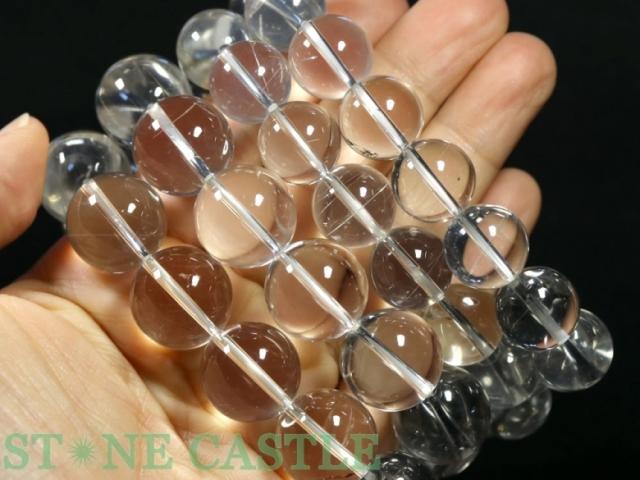 ☆高品質☆【天然石 ブレスレット】山梨水晶 (クリア) (約15mm) (ケース付)_4