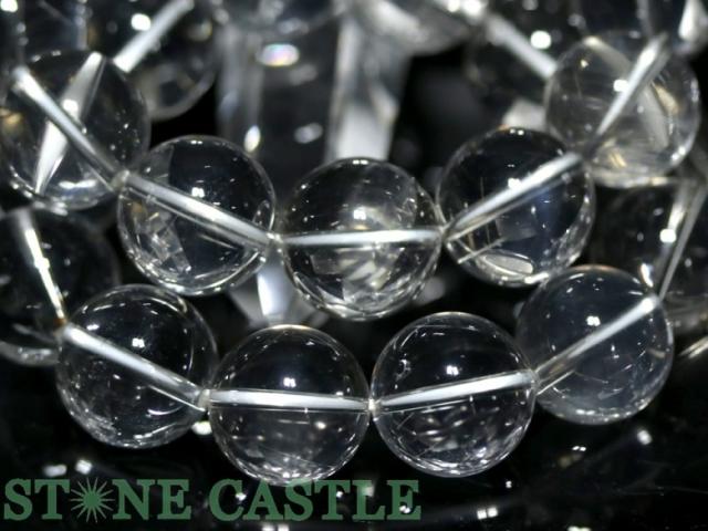 ☆高品質☆【天然石 ブレスレット】山梨水晶 (クリア) (約15mm) (ケース付)_1