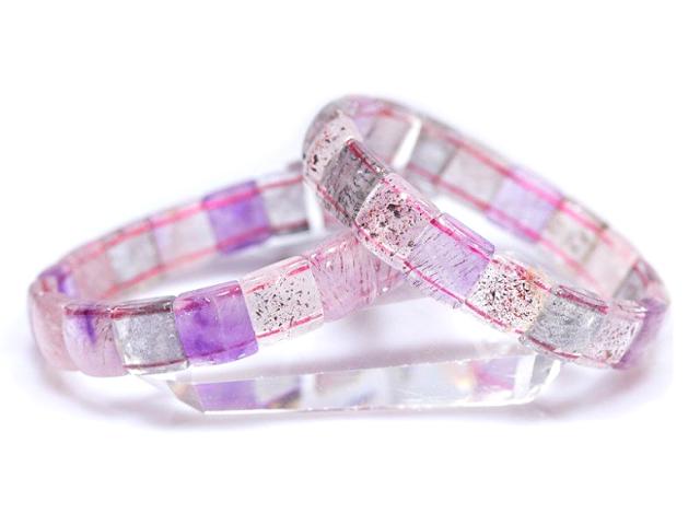 ☆高品質☆【天然石 ブレスレット】スーパーセブン (3A) バングル (約11x11mm)