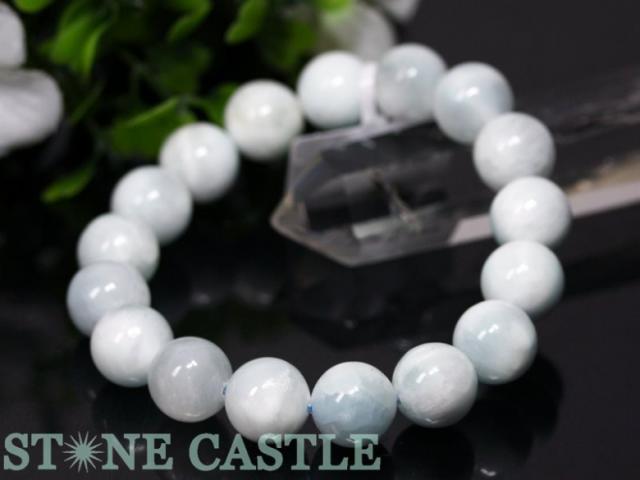 ☆高品質☆【天然石 ブレスレット】アイスラリマー (2A) (約12〜12.5mm