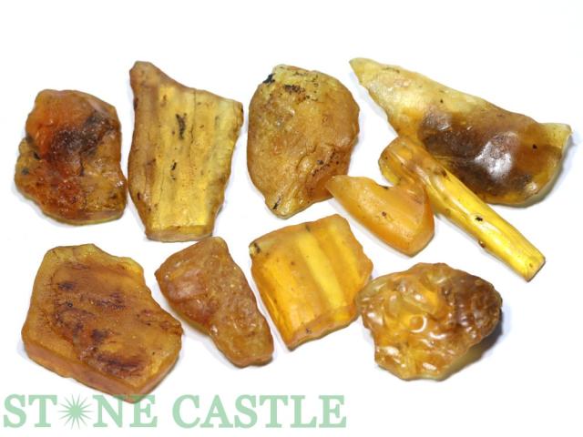 ☆一点物☆【原石】虫入り琥珀 (10個セット) No.03 天然石 パワーストーン