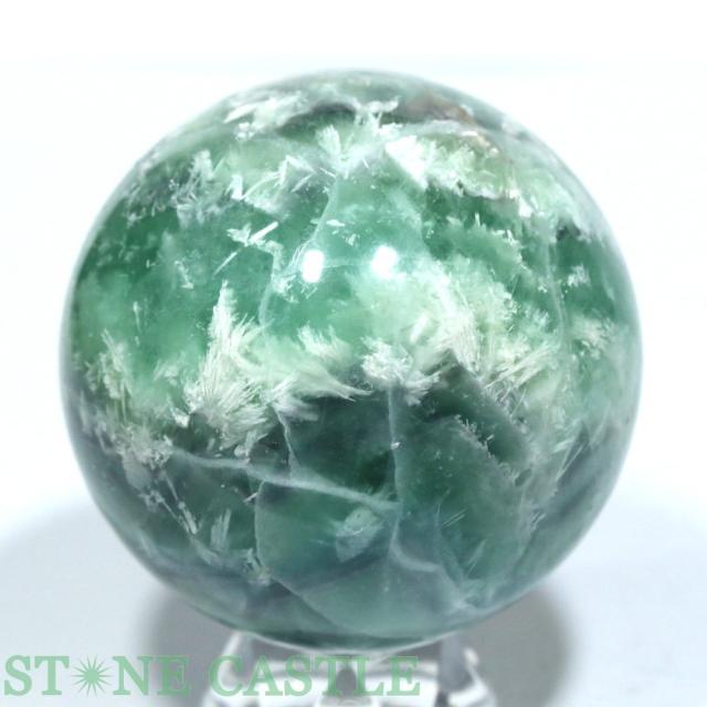☆一点物☆【置き石】丸玉 エンジェルフェザーフローライト 約62mm No.03 天然石 パワーストーン