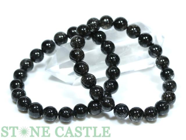 ☆高品質☆【ブレスレット】ブラックブロンズタイチンルチルクォーツ (6A) (約9.5〜10mm) (ケース付) 天然石 パワーストーン
