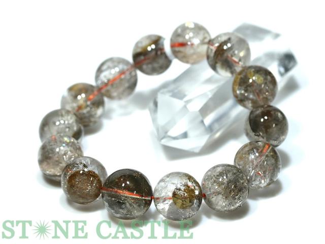 ☆高品質☆【ブレスレット】ジオメトリールチル (2A) (レインボー入り) (約16〜16.5mm) (ケース付) 天然石 パワーストーン