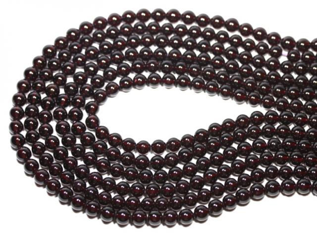 【丸ビーズ】ロードライトガーネット 6mm (半連 ブレスレット約1本分) パワーストーン