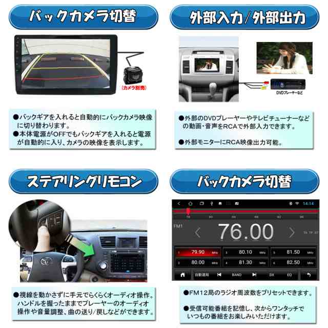 アンドロイド１０．１インチカーナビ＋地デジ２ｘ２フルセグチューナー