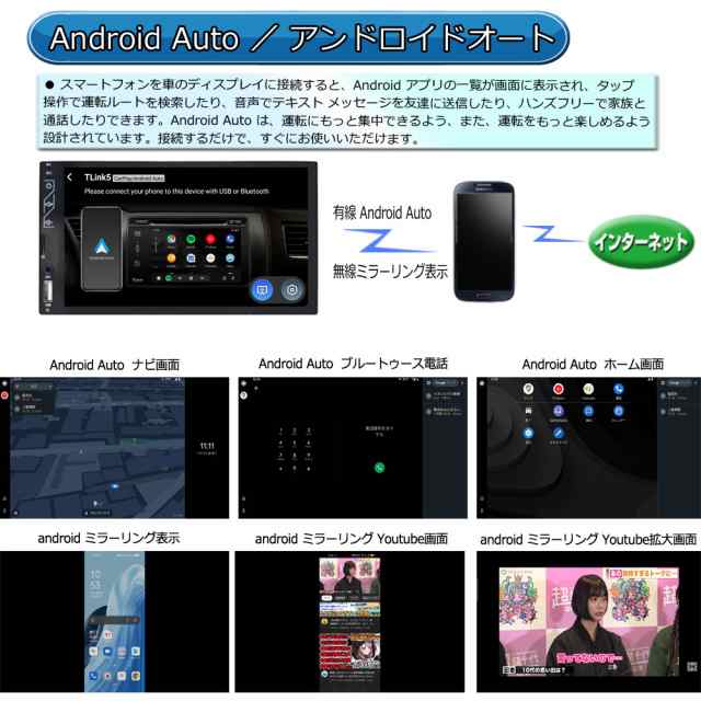 ７インチマルチプレーヤー iPhone CarPlay アンドロイド Android Auto ミラーリング ２DIN  ブルートゥース内蔵、電話、音楽再生、外部入の通販はau PAY マーケット - マルコ商店 | au PAY マーケット－通販サイト