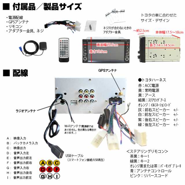 [TOYOTA専用]７インチ Android9.0 DVDプレーヤー+2x2フルセグチューナーセット/CPRM(VRモード) 16GB HDD WiFiアンドロイド