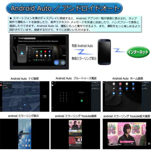 【外部入力有り】9インチ Carplay,Android autoタッチパネル
