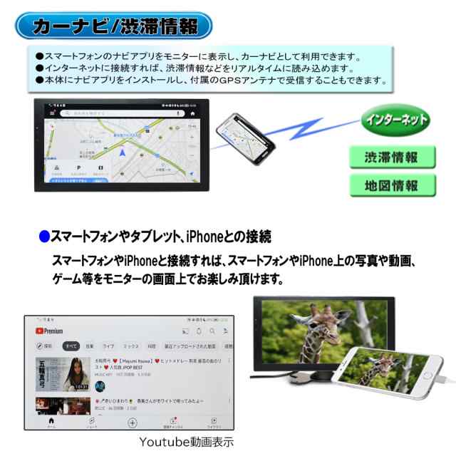 【外部入力有り】9インチ Carplay,Android autoタッチパネル