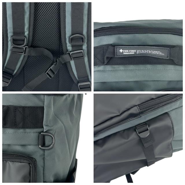 【商品レビューで+5%】ファイヤーファースト リュック FIRE FIRST デイパック バックパック かばん バッグ A4 B4 21.6L スクエアリュック 普段使い タウン デイリー 通勤 通学 ビジネス PC シンプル メンズ レディース 黒 グレー 男性 学生 軽量 丈夫 人気 ブランド FFX-100