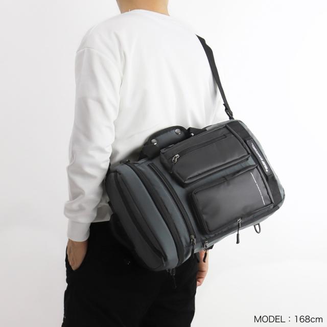 【商品レビューで+5%】ファイヤーファースト FIRE FIRST 3WAY ショルダー ショルダーバッグ 手持ち リュック バックパック A4 B4 10.1L 普段使い タウン デイリー 通勤 通学 ビジネス 旅行 トラベル レジャー シンプル メンズ 黒 グレー 男性 軽量 丈夫 人気 ブランド FFX-103