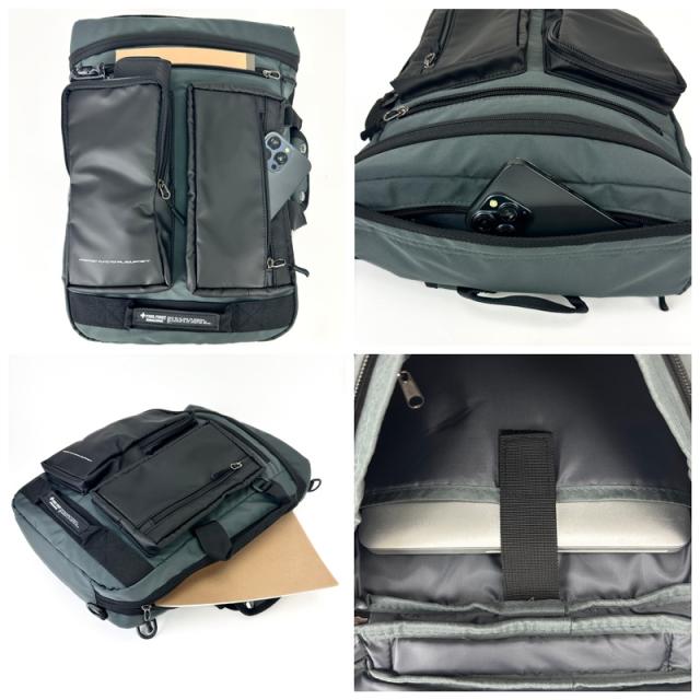 【商品レビューで+5%】ファイヤーファースト FIRE FIRST 3WAY ショルダー ショルダーバッグ 手持ち リュック バックパック A4 B4 14.5L 普段使い PC デイリー 通勤 通学 ビジネス 旅行 トラベル レジャー パソコン メンズ 黒 グレー 男性 軽量 丈夫 人気 ブランド FFX-113