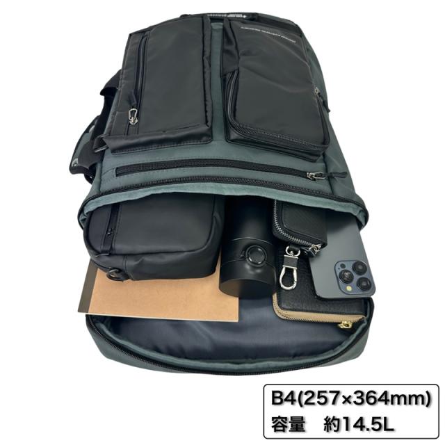 【商品レビューで+5%】ファイヤーファースト FIRE FIRST 3WAY ショルダー ショルダーバッグ 手持ち リュック バックパック A4 B4 14.5L 普段使い PC デイリー 通勤 通学 ビジネス 旅行 トラベル レジャー パソコン メンズ 黒 グレー 男性 軽量 丈夫 人気 ブランド FFX-113