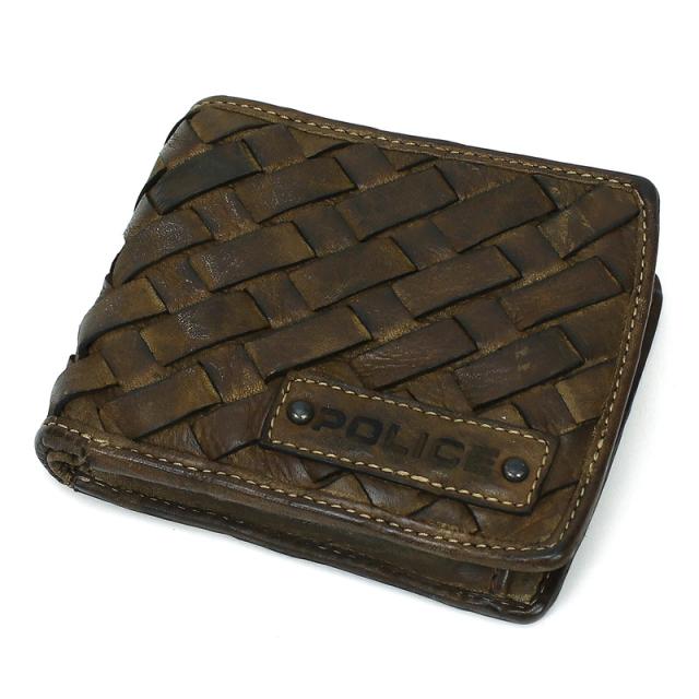 【商品レビュー記入で+5%】POLICE(ポリス) MESH(メッシュ) 二つ折り財布 小銭入れあり 牛革 革小物 PA-70301 メンズ 送料無料 商品レビュー記入で+5%】POLICE(ポリス) MESH(メッシュ) 二つ折り財布