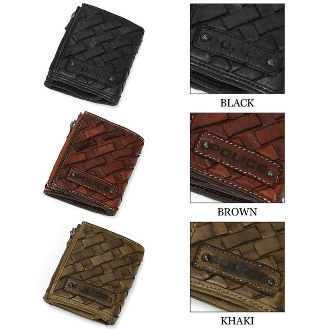 商品レビュー記入で+5%】POLICE(ポリス) MESH(メッシュ) 三つ折り財布